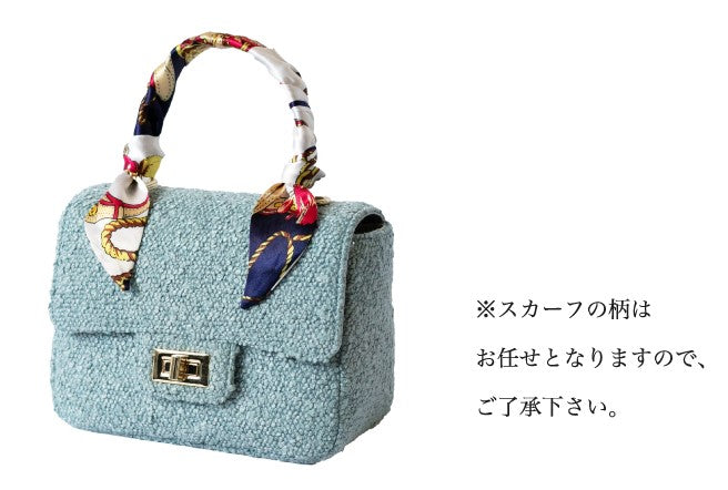 【La Closet】2way ツイードバッグ 本革 ハンドル チェーンバッグ ツイード バッグ 黒 ショルダーバッグ オケージョン フォーマル レディース ハンドバッグ 牛革 斜めがけ 秋冬バッグ ギフト ブランド 99-3011 Horn
