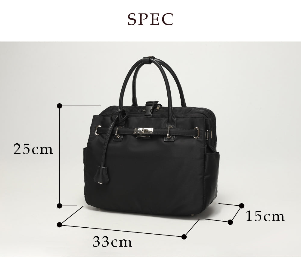 【La Closet】3way ビジネストートバッグ リュックサック キャリーオン 本革ハンドル 軽量 はっ水 ナイロントート 大容量 ビッグトート 通勤バッグ 通勤トート 本革 付属 大人女子 レディース 30代 40代 イマイバッグ Monaco 99-3012