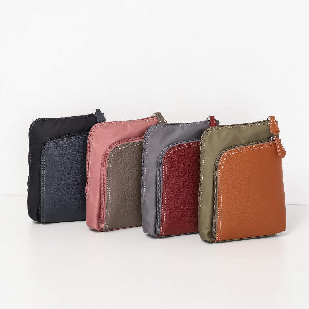 【QUAY】はっ水ナイロンポシェット 牛革部分使い ショルダーバッグ ナイロンポーチ 99490