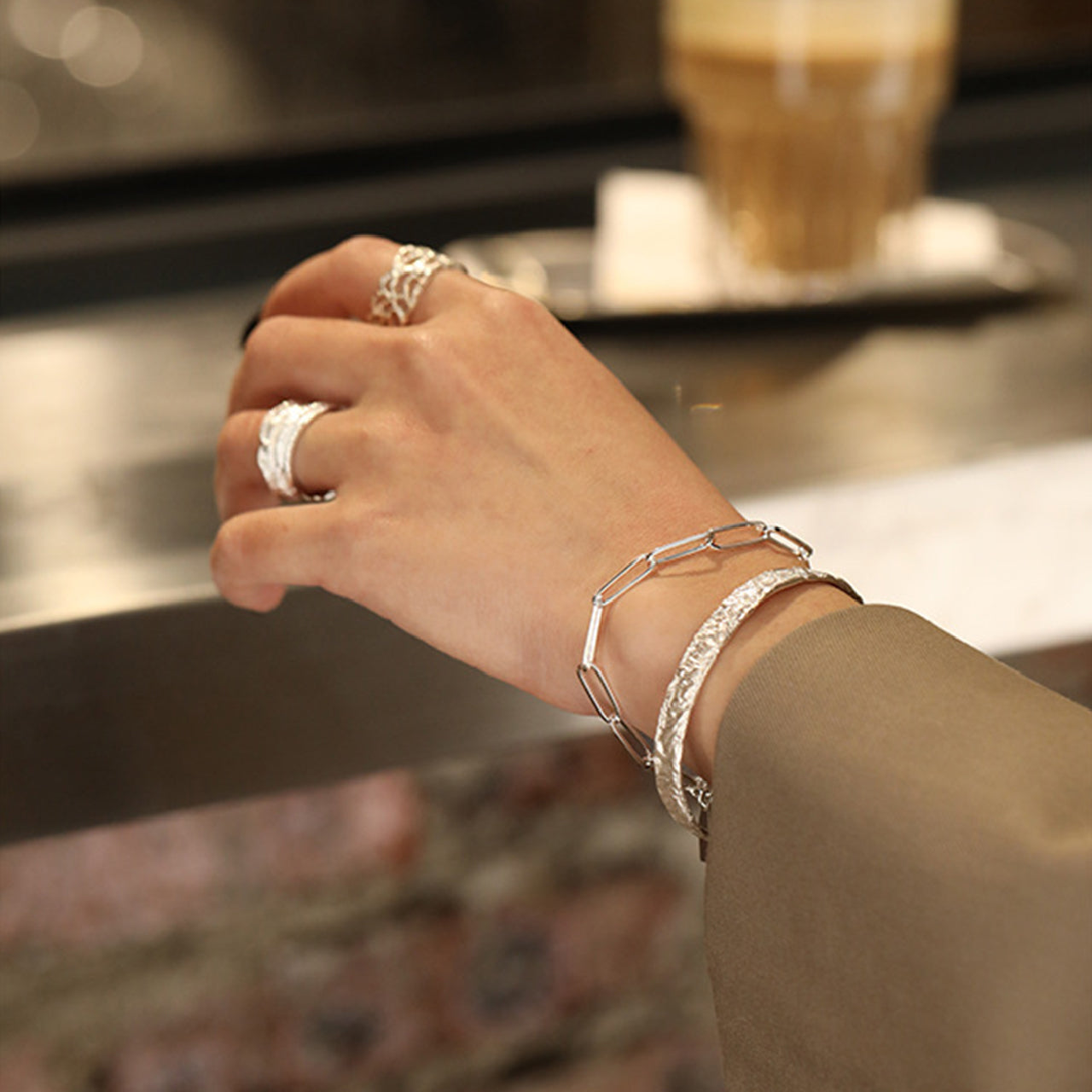 【La Closet】チェーンブレスレット SILVER925製 フリーサイズ シンプル アクセサリー ゴールド ブレスレット シルバーアクセサリー 純銀 バングル 腕輪 シルバーバングル シルバー925バングル シルバー925アクセサリー SV925