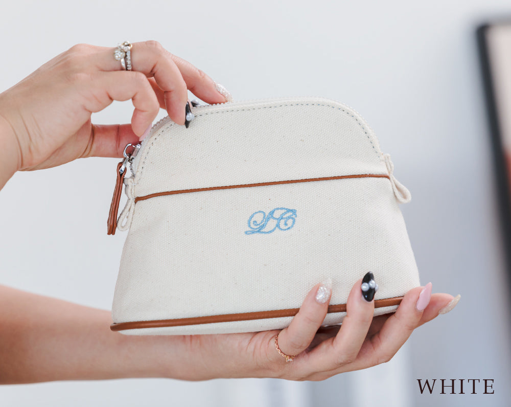 【La Closet】 キャンバスポーチ 小物入れ 化粧ポーチ メイクポーチ キャンバス トラベルポーチ 自立 コンパクト小物収納