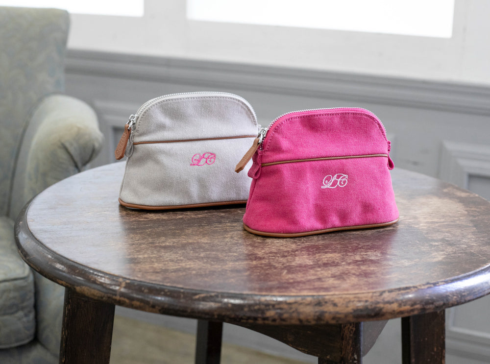 【La Closet】 キャンバスポーチ 小物入れ 化粧ポーチ メイクポーチ キャンバス トラベルポーチ 自立 コンパクト小物収納