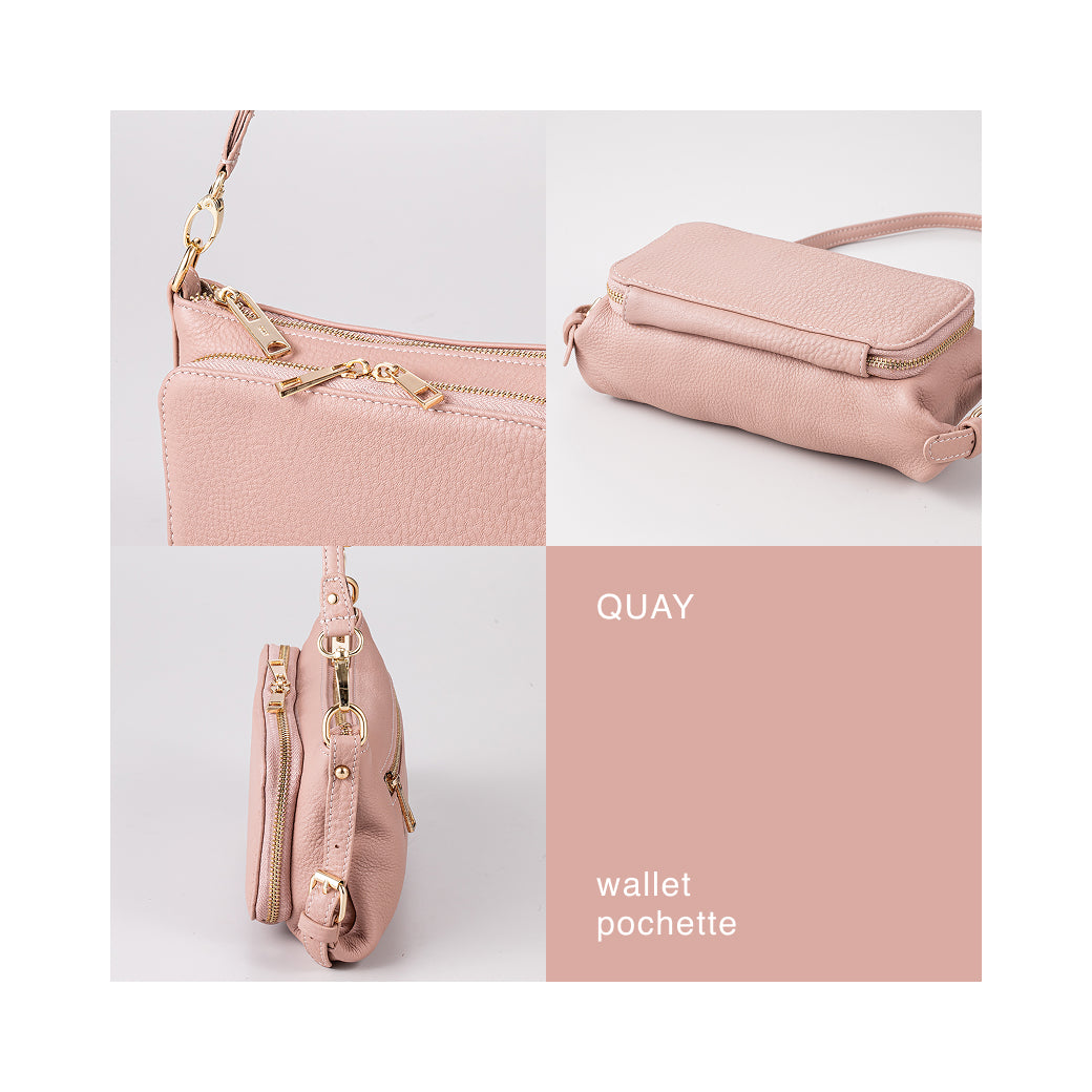 QUAY キー 牛革 お財布ポーチ ショルダーバッグ 2way 44460N