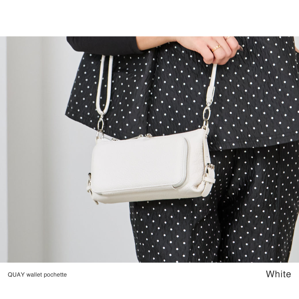 QUAY キー 牛革 お財布ポーチ ショルダーバッグ 2way 44460N