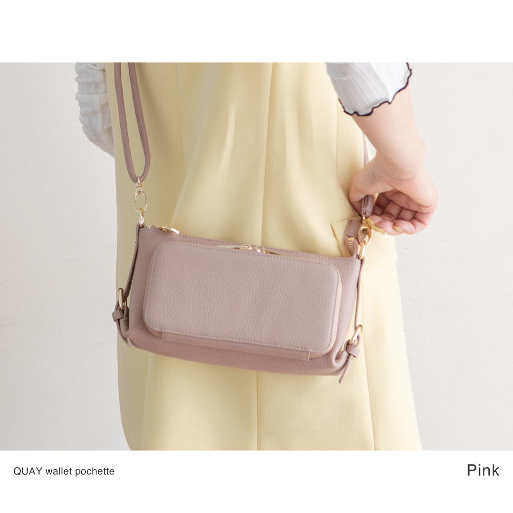 QUAY キー 牛革 お財布ポーチ ショルダーバッグ 2way 44460N