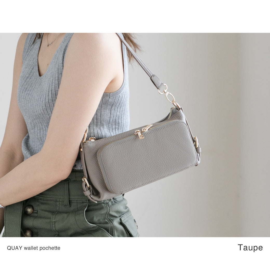 QUAY キー 牛革 お財布ポーチ ショルダーバッグ 2way 44460N