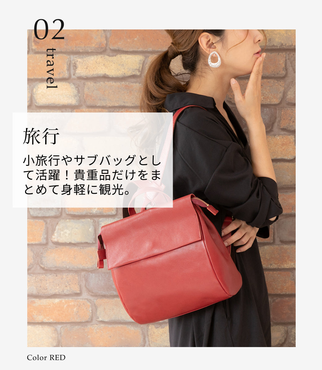 GENOVA 日本製 リュック 本革 2way レザー レディースリュック マザー 通勤 リュックサック 軽量 牛革 シンプル バッグ 大人 本革 B5 A4 レディース 母の日 2817
