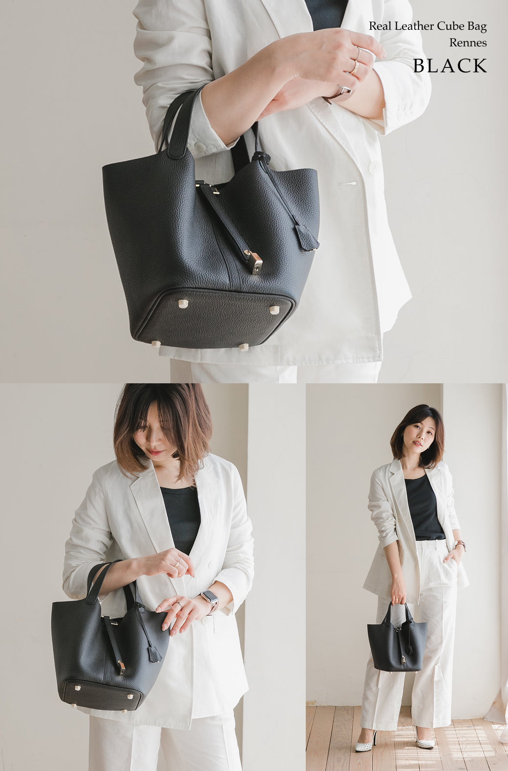 【ゴールド金具ver】 上質 本革 レンヌ 本革キューブ型バッグ マイピコタンイ ロックナピコタンナ Mサイズ PM MM GM バケツ型バッグ  イマイバッグ 人気 母の日 キューブバッグ カワイイ おしゃれ 【公式限定特典付き】 rennes-m2