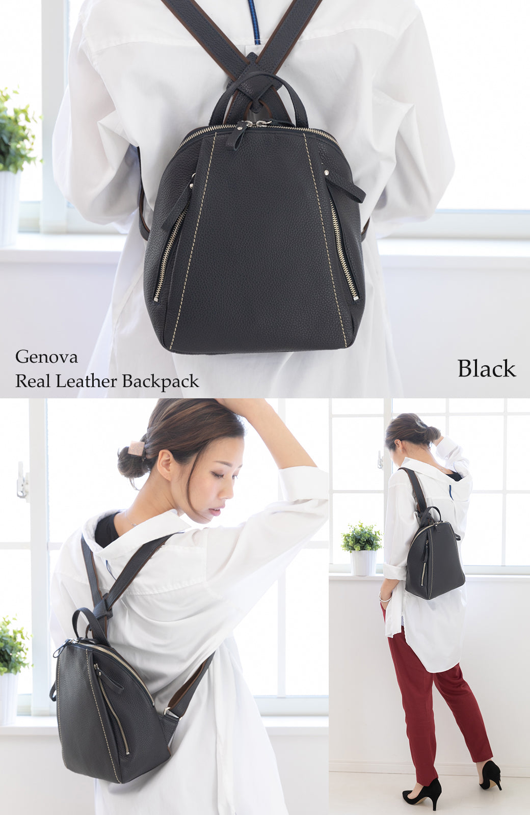 GENOVA ジェノバ 日本製 イタリアンレザー×ナイロンコンパクトリュック ミニバッグ マストロット レザー レディース バッグ バックパック 牛革 カジュアル 軽量 大人シンプル ギフト 贈り物 プレゼント イマイバッグ 母の日　人気　2858