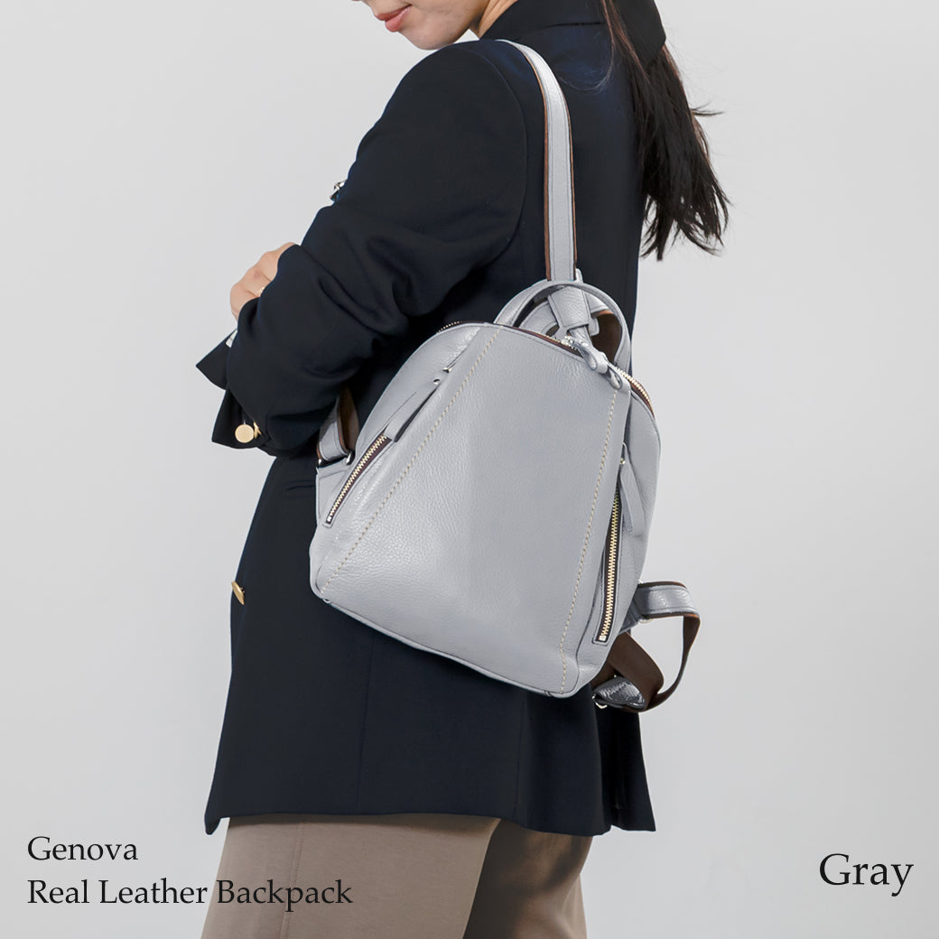 GENOVA ジェノバ 日本製 イタリアンレザー×ナイロンコンパクトリュック ミニバッグ マストロット レザー レディース バッグ バックパック 牛革 カジュアル 軽量 大人シンプル ギフト 贈り物 プレゼント イマイバッグ 母の日　人気　2858