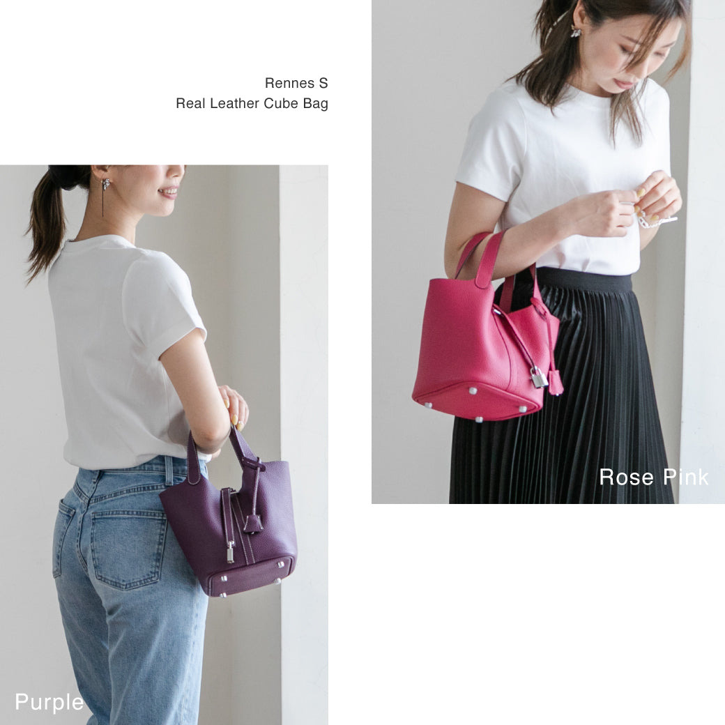 特典スカーフ付き】 ◇シルバー金具◇ RENNES レンヌ キューブバッグ S