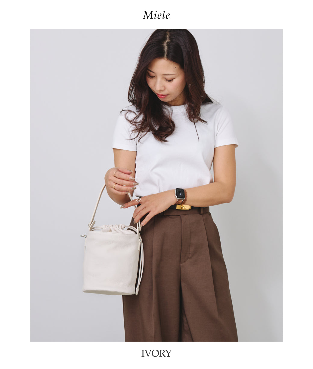 【La Closet】本革 巾着バッグ ソフトレザー 革 バッグ ハンドバッグ レディース レザー ショルダーバッグ 2way 斜めがけ 鞄 ギフト 99-3020